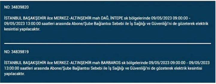 BEDAŞ duyurdu! İstanbul da elektrik kesintisi bugün ne kadar sürecek? 9 Mayıs Salı elektrik kesintisi yaşanacak ilçeler!