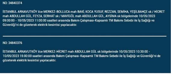 Bugün elektrik kesintisi olacak mı? 10 Mayıs 2023 Çarşamba elektrik kesintisi yaşanacak ilçeler! 