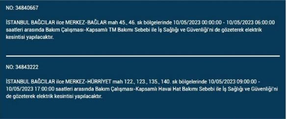 Bugün elektrik kesintisi olacak mı? 10 Mayıs 2023 Çarşamba elektrik kesintisi yaşanacak ilçeler! 