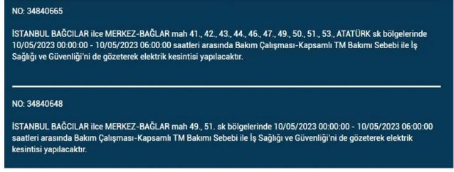 Bugün elektrik kesintisi olacak mı? 10 Mayıs 2023 Çarşamba elektrik kesintisi yaşanacak ilçeler!