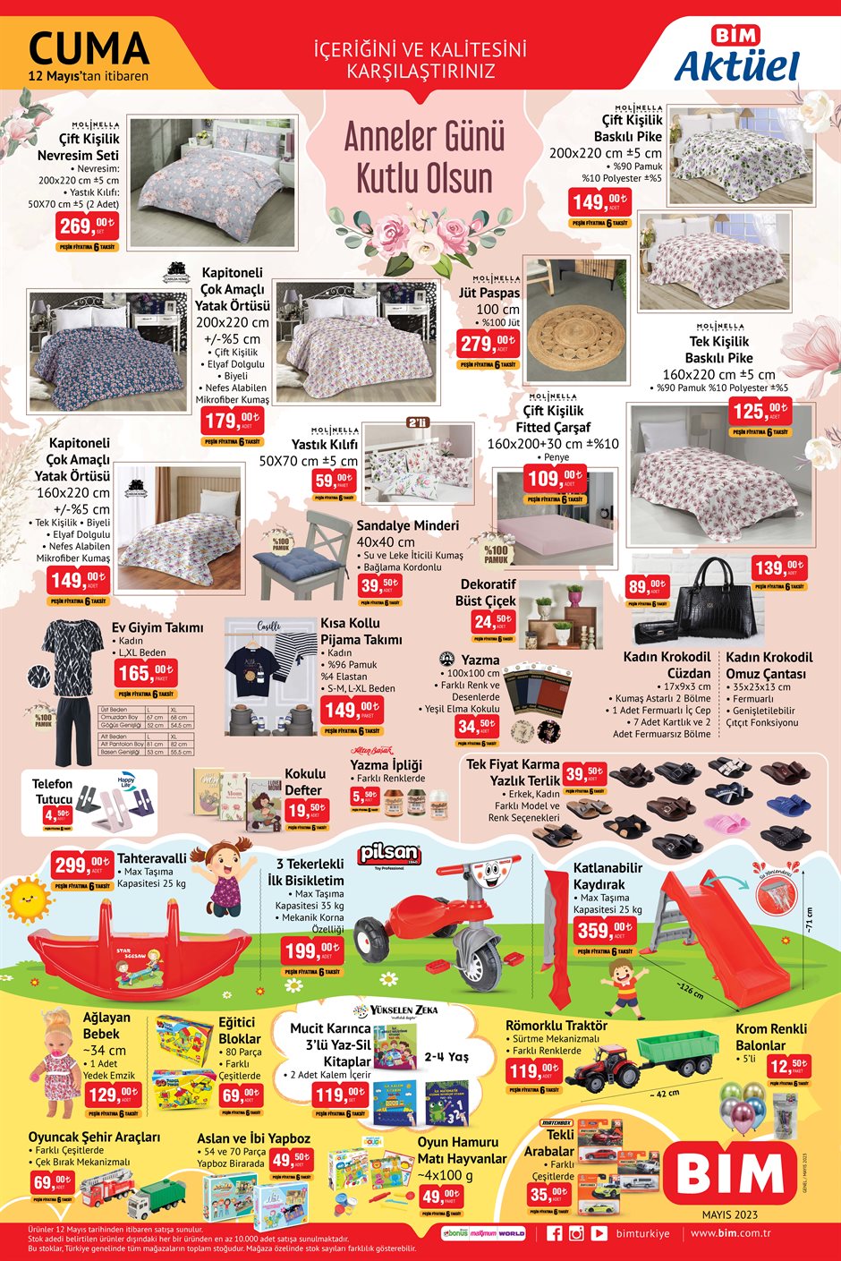 BİM’de ne alırsan al indirimli! Yastık kılıfı 59 TL’ye, baskılı pike 125 TL’ye, yatak örtüsü 150 TL’ye düştü!