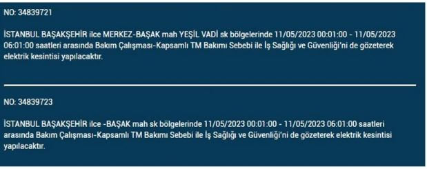 Elektrik kesintisi sorgulama! 11 Mayıs 2023 Çarşamba elektrik kesintisi yaşanacak ilçeler!
