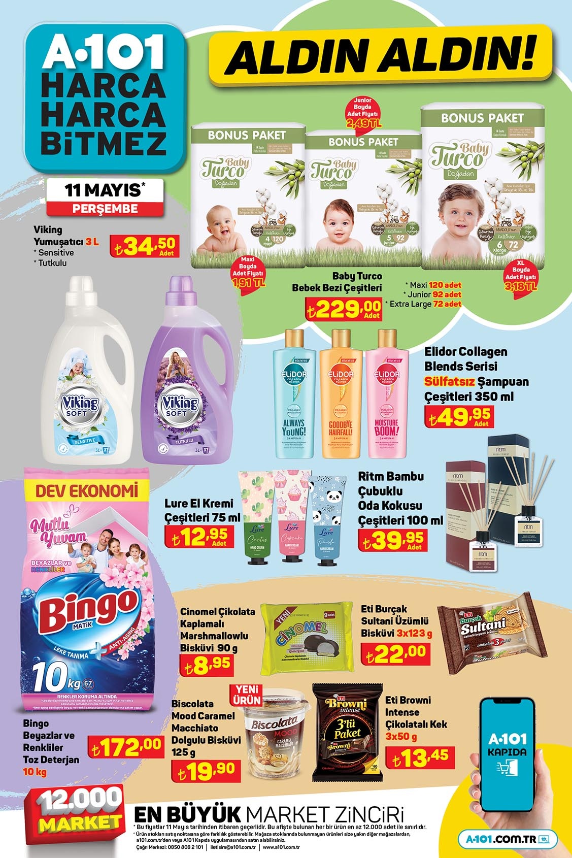 A101’de sızma zeytinyağı 100 TL’ye, yumuşatıcı 34,50 TL’ye, bebek bezi 230 TL’ye düştü!