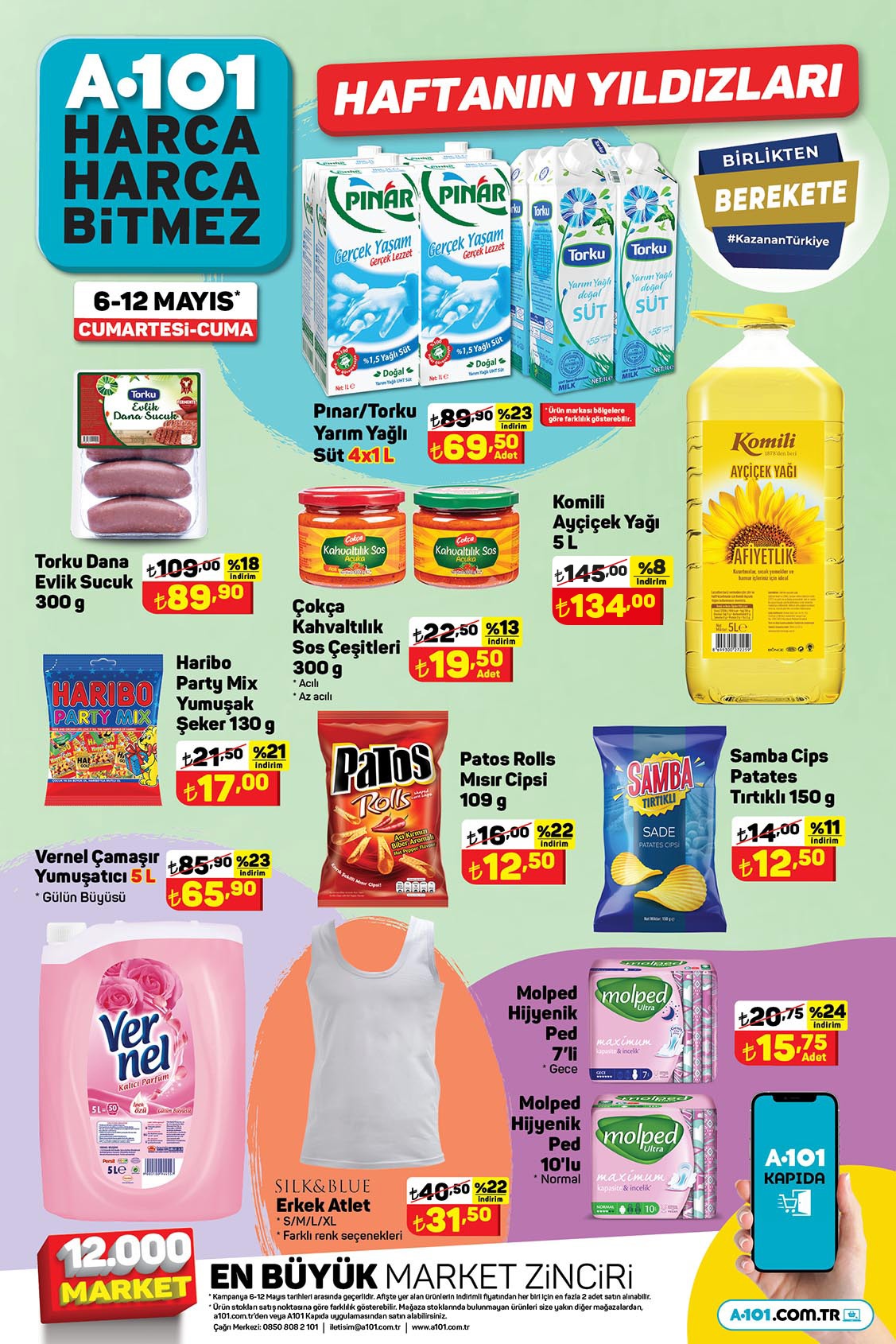 5 kg ayçiçek yağı 134 TL, 5 litre yumuşatıcı 65 TL! Sepet dolduracak çılgın indirim! A101 aktüel ürünler kataloğu