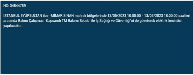 Elektrikler gidecek! İstanbul da elektrik kesintisi olan ilçeler! 13 Mayıs 2023 Cumartesi elektrik kesintisi yaşanacak!