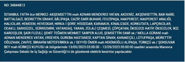 Elektrikler gidecek! İstanbul da elektrik kesintisi olan ilçeler! 13 Mayıs 2023 Cumartesi elektrik kesintisi yaşanacak!
