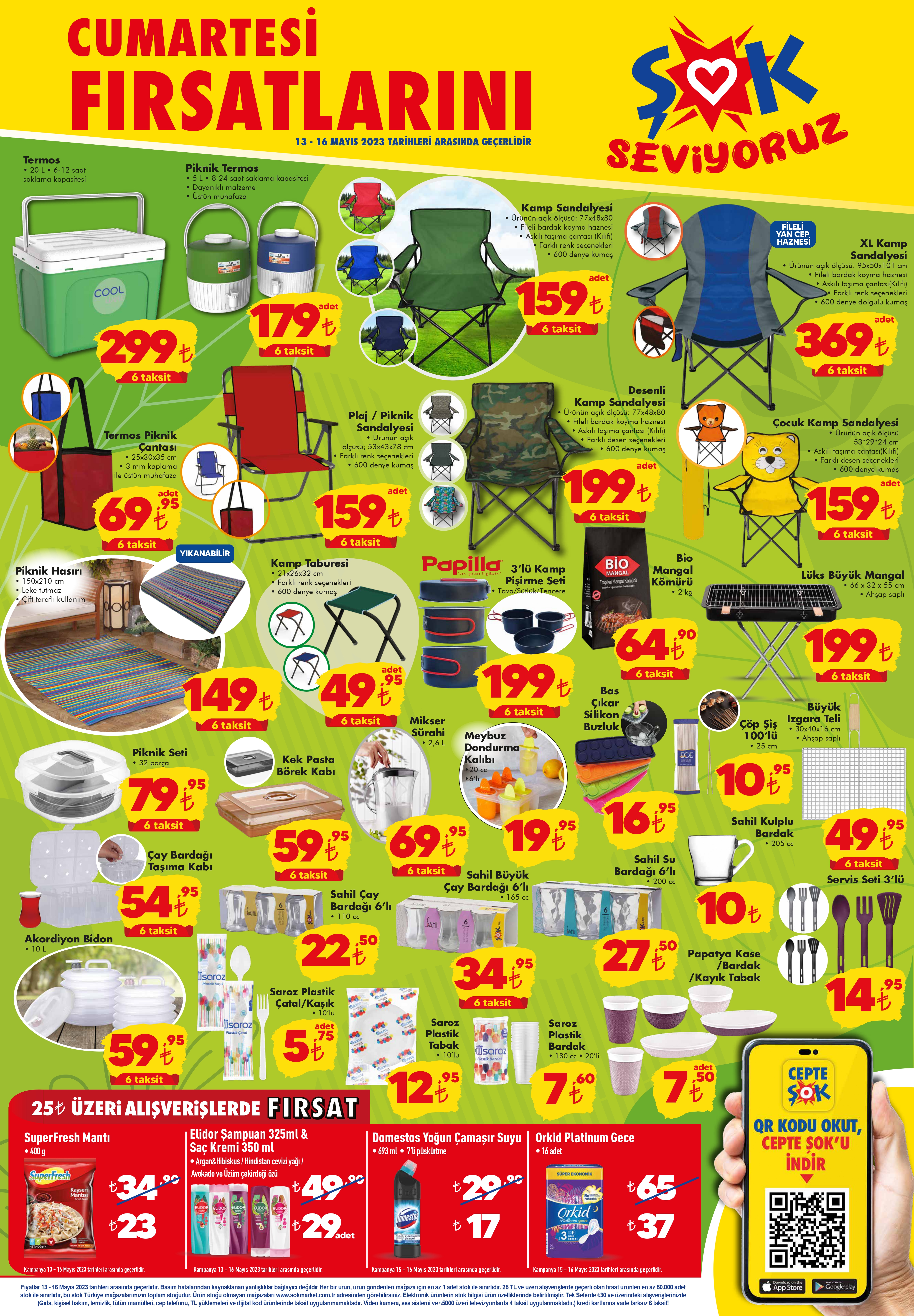 ŞOK’ta akordiyon bidon 60 TL’ye, mikser sürahi 70 TL’ye, 6’lı su bardağı 27,50 TL’ye düştü!