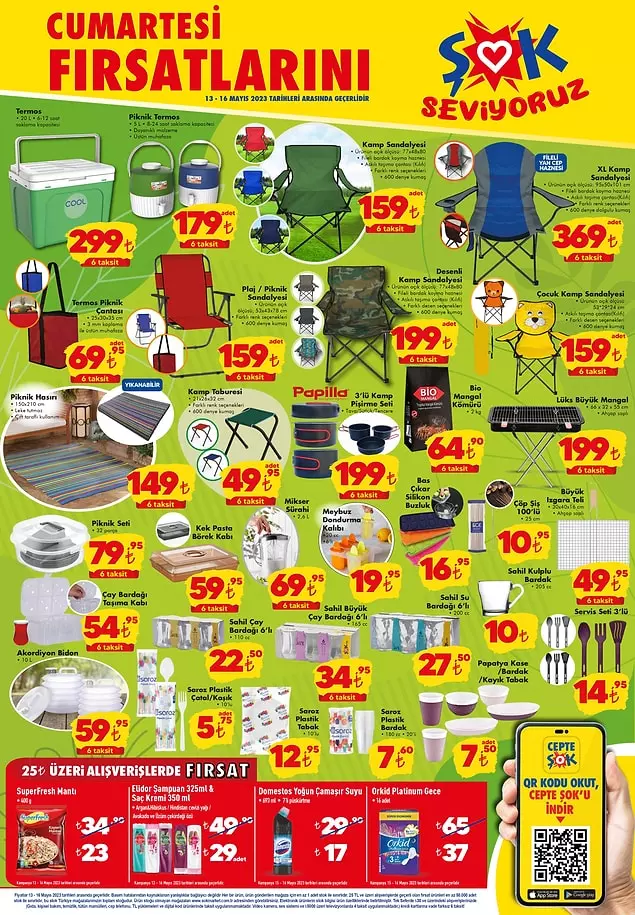 Kampçılar bu aktüel ürünler kaçmaz! Şok markette Piknik Sandalyesi 159, Kamp Sandalyesi 159 TL ye düştü!