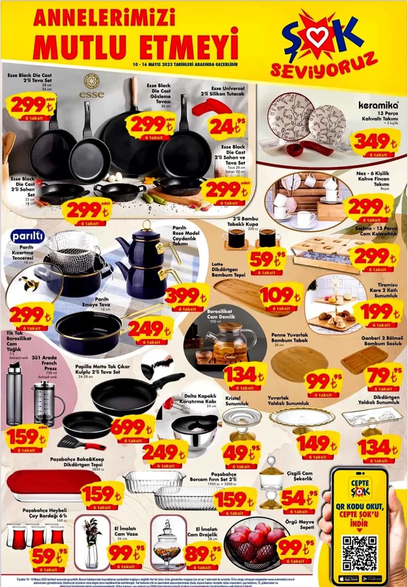 ŞOK’ta ne alırsan al indirimli! Kızartma tenceresi 300 TL’ye, gözleme tavası 300 TL’ye, çaydanlık takımı 400 TL’ye düştü