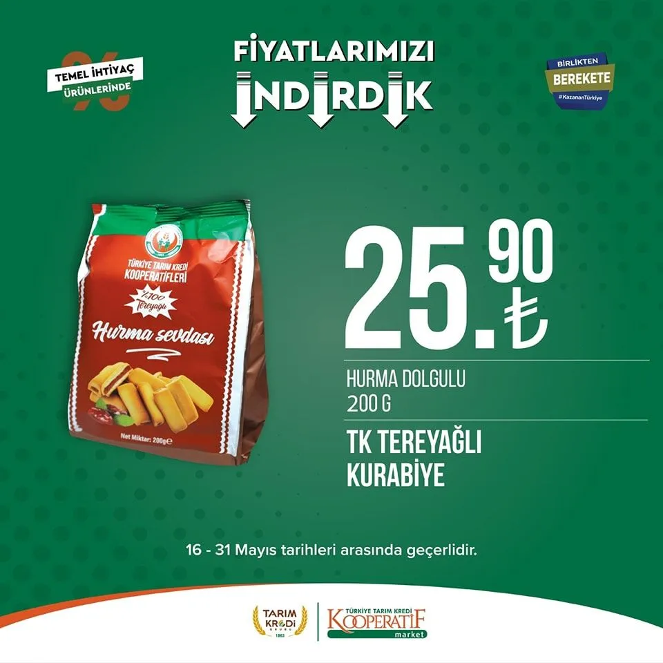 Tarım Kredi Market yeni indirimli ürünlerini duyurdu; Ayçiçek yağı 135 TL ye, Dana Sucuk 289,90 TL ye düştü