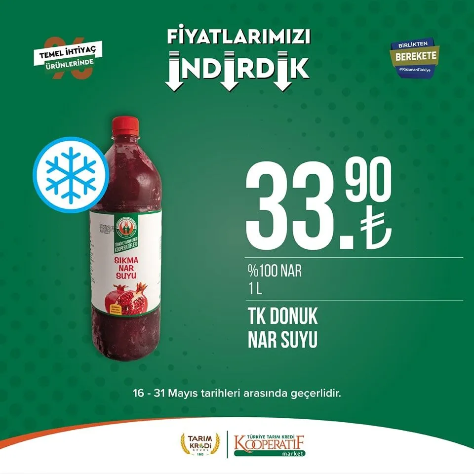 Tarım Kredi Market yeni indirimli ürünlerini duyurdu; Ayçiçek yağı 135 TL ye, Dana Sucuk 289,90 TL ye düştü