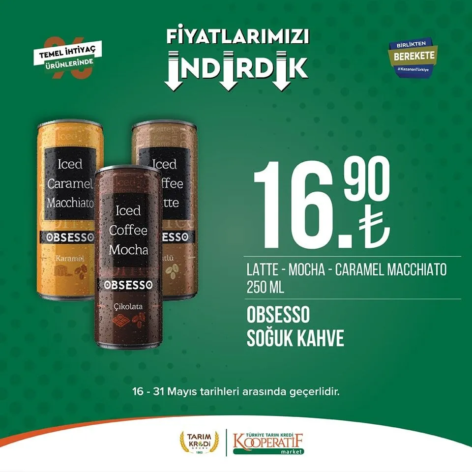 Tarım Kredi Market yeni indirimli ürünlerini duyurdu; Ayçiçek yağı 135 TL ye, Dana Sucuk 289,90 TL ye düştü