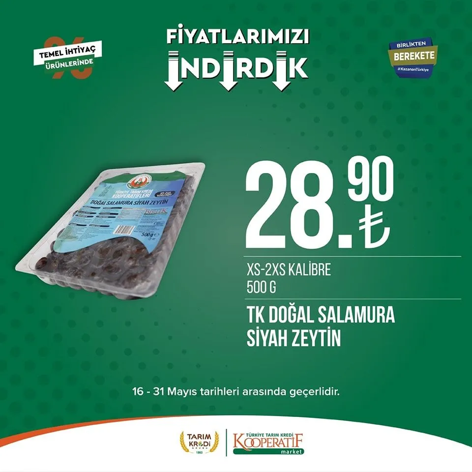 Tarım Kredi Market yeni indirimli ürünlerini duyurdu; Ayçiçek yağı 135 TL ye, Dana Sucuk 289,90 TL ye düştü