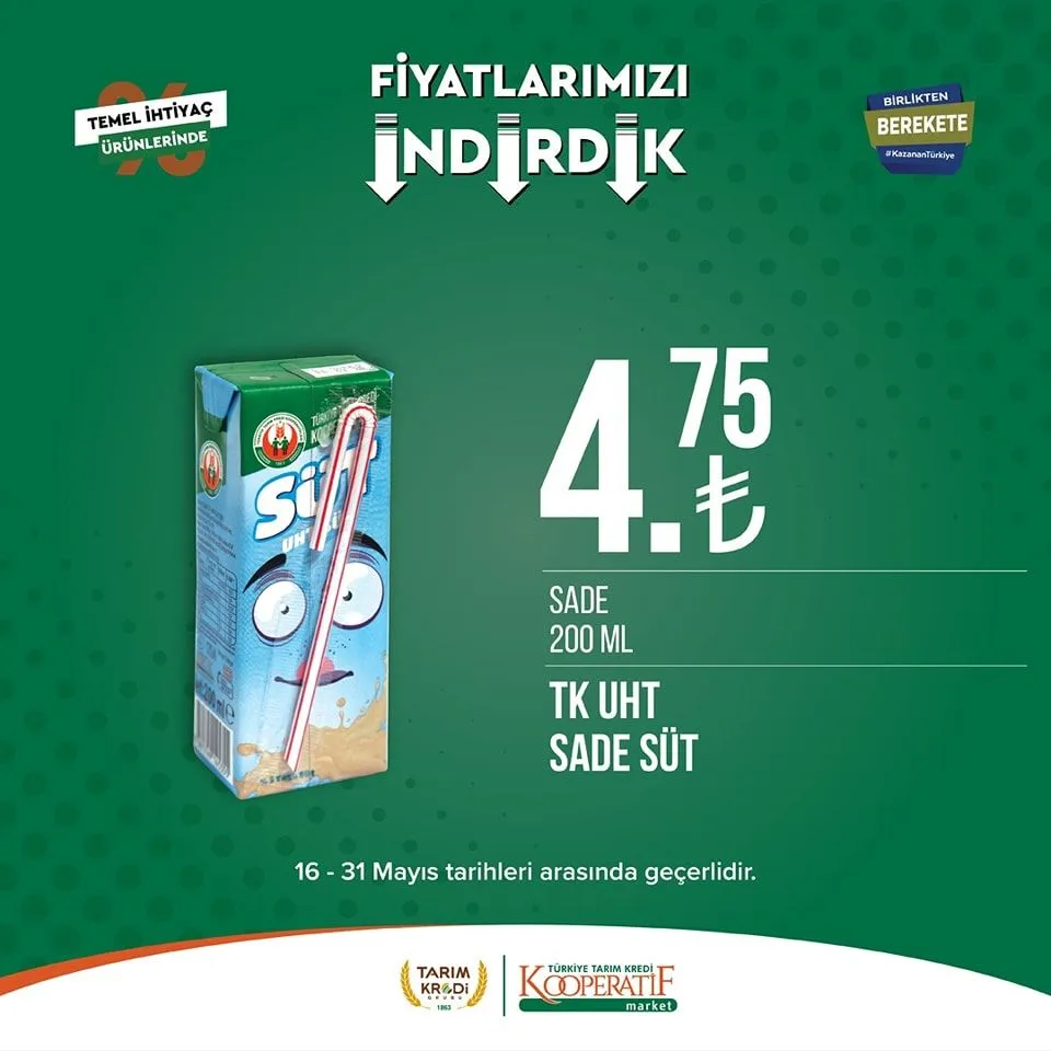 Tarım Kredi Market yeni indirimli ürünlerini duyurdu; Ayçiçek yağı 135 TL ye, Dana Sucuk 289,90 TL ye düştü