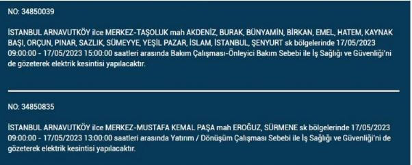 Elektrikler yarın kesilecek! Elektrikler nerede kesilecek! 17 Mayıs 2023 Çarşamba elektrik kesintisi yaşanacak!