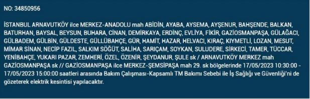 Elektrikler yarın kesilecek! Elektrikler nerede kesilecek! 17 Mayıs 2023 Çarşamba elektrik kesintisi yaşanacak!