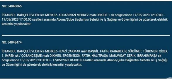 Elektrikler yarın kesilecek! Elektrikler nerede kesilecek! 17 Mayıs 2023 Çarşamba elektrik kesintisi yaşanacak!