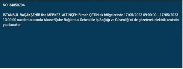 Elektrikler yarın kesilecek! Elektrikler nerede kesilecek! 17 Mayıs 2023 Çarşamba elektrik kesintisi yaşanacak!