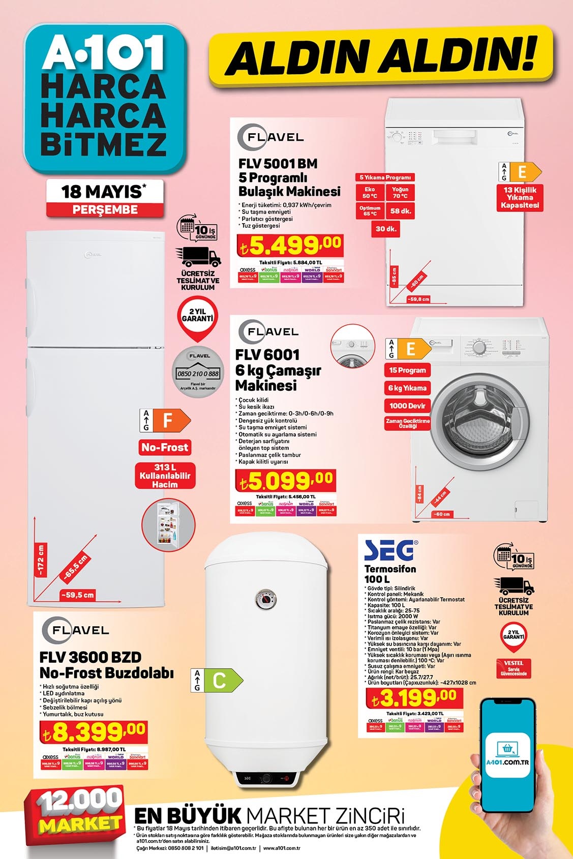 A101’de fiyatlar dibi gördü! Krep tavası 80 TL’ye, rondo 110 TL’ye, matara 25 TL’ye düştü!