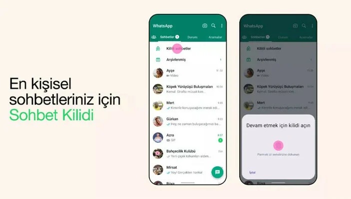 WhatsApp konuşmalarınızı kimse göremeyecek! Artık kilitlenme özelliği geliyor!