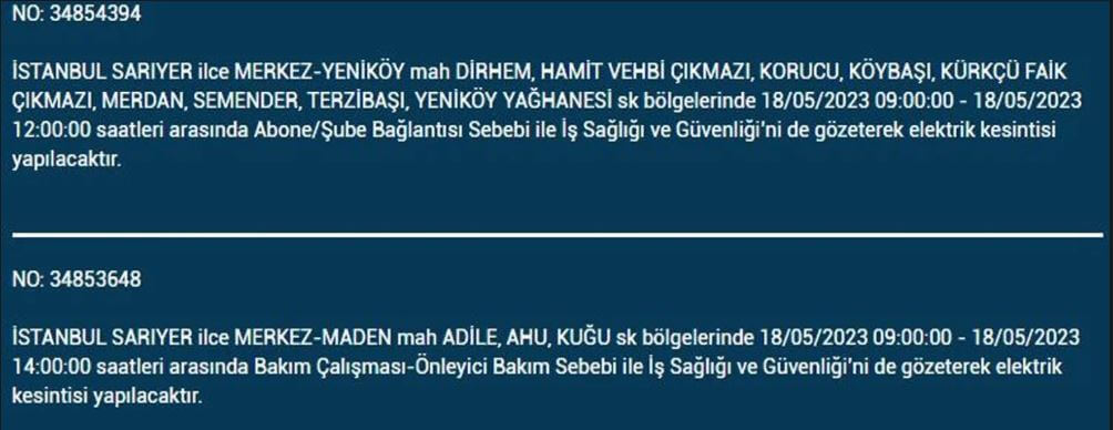 Elektrik kesintisi olacak mı? Yarın elektrikler nerede kesilecek? 18 Mayıs 2023 Perşembe elektrik kesintisi yaşanacak!