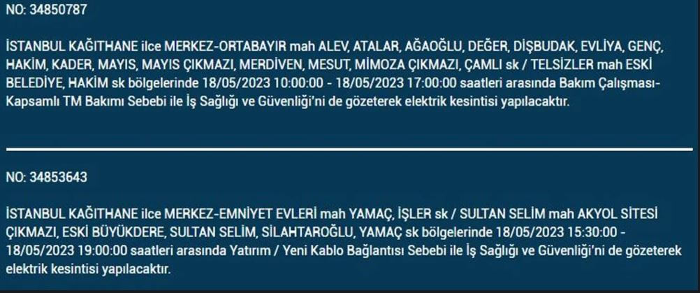 Elektrik kesintisi olacak mı? Yarın elektrikler nerede kesilecek? 18 Mayıs 2023 Perşembe elektrik kesintisi yaşanacak!