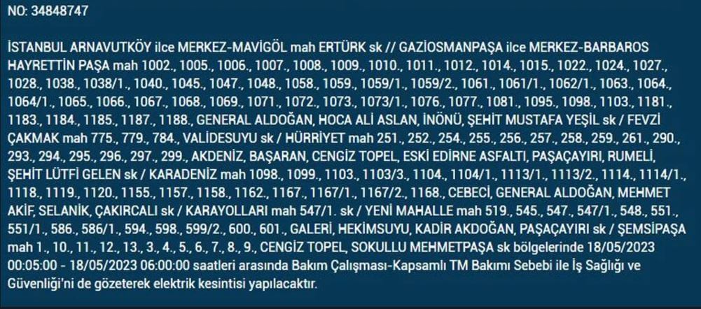Elektrik kesintisi olacak mı? Yarın elektrikler nerede kesilecek? 18 Mayıs 2023 Perşembe elektrik kesintisi yaşanacak!