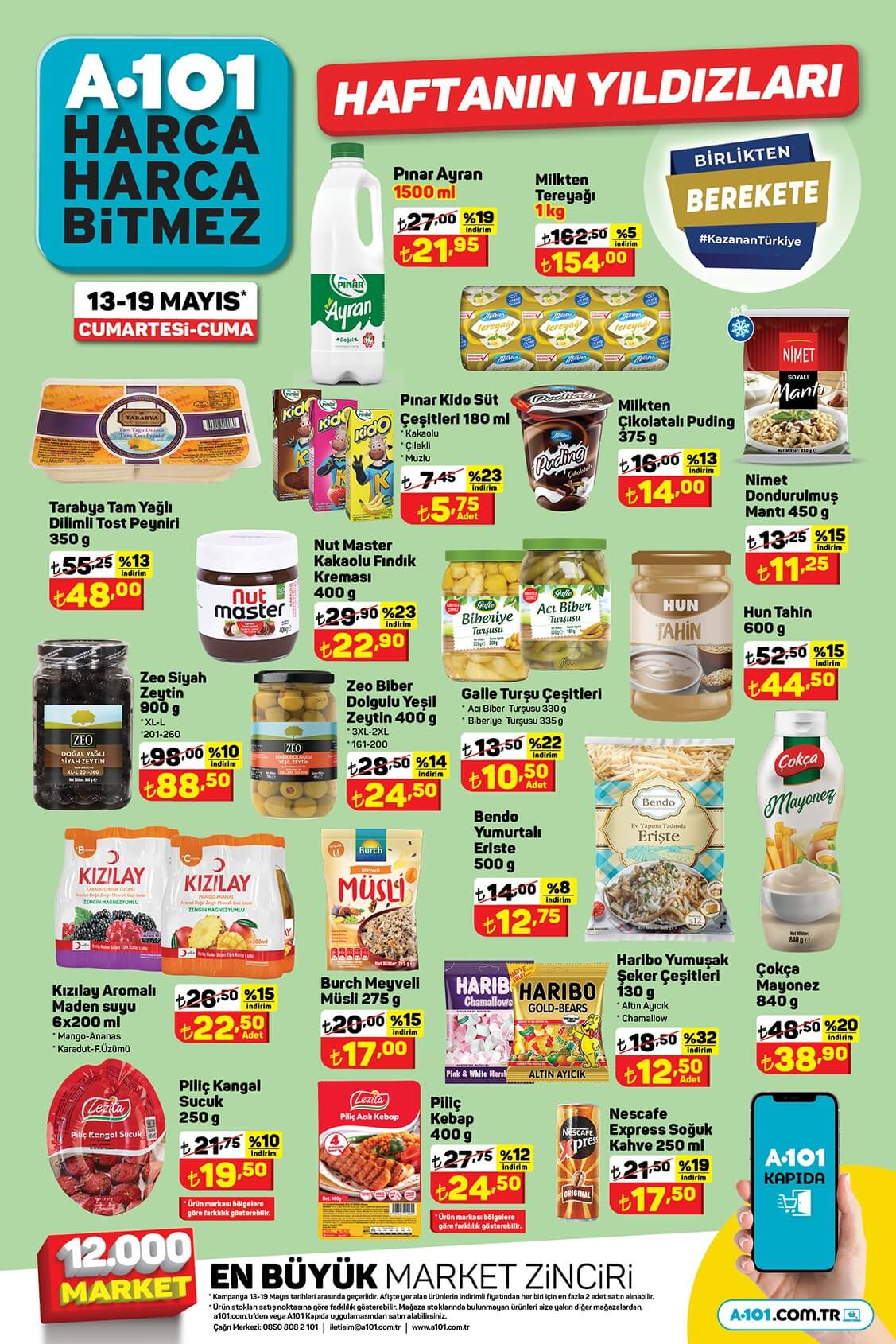 A101 de ayçiçek yağı 62 TL ye, 8 kg toz deterjan 139 TL ye düştü! A101 den yeni hafta indirimleri