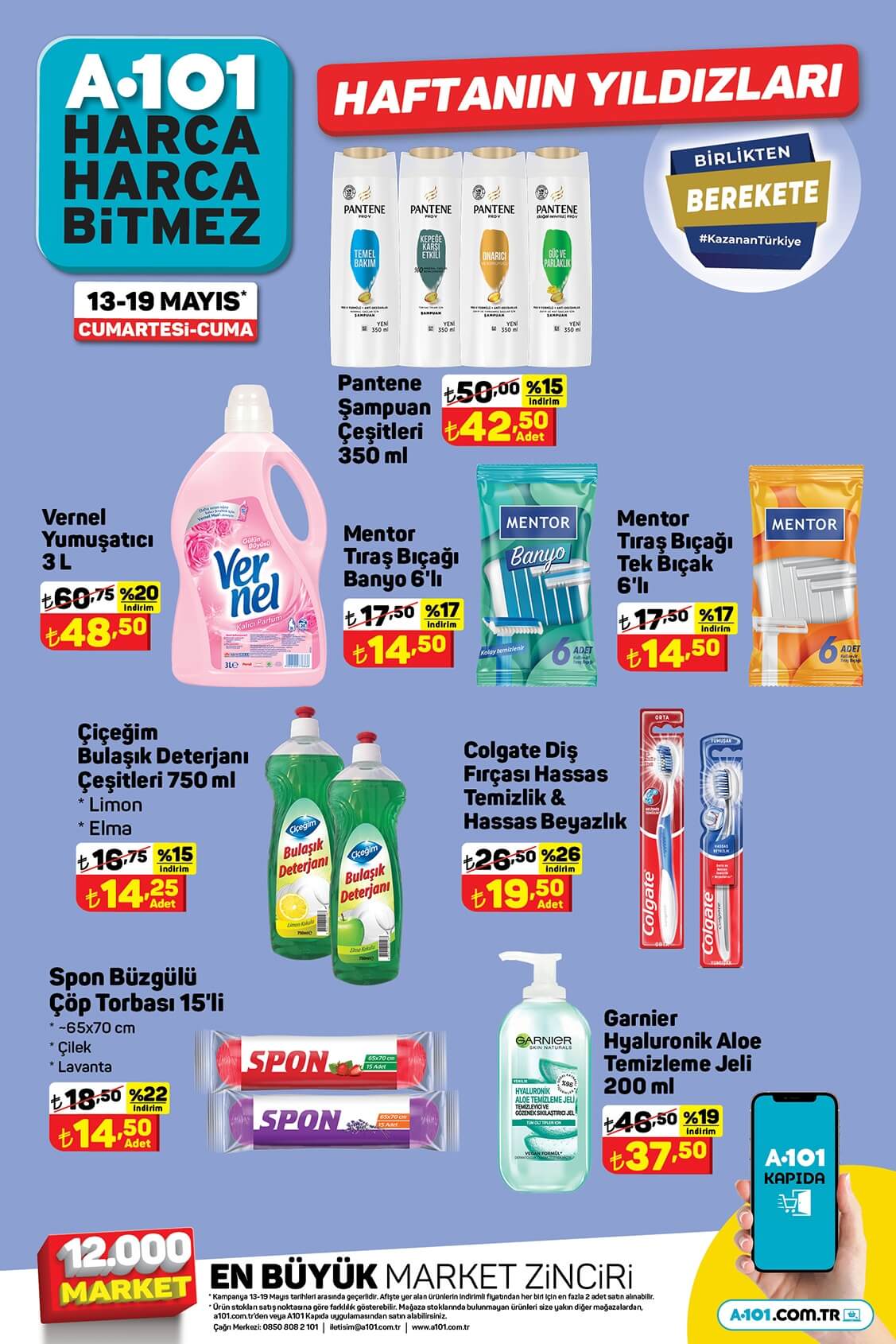 A101 de ayçiçek yağı 62 TL ye, 8 kg toz deterjan 139 TL ye düştü! A101 den yeni hafta indirimleri