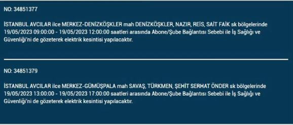 Elektrikler gidecek! Yarın İstanbul da elektrikler kesilecek mi? 19 Mayıs 2023 Cuma elektrik kesilecek ilçeler!
