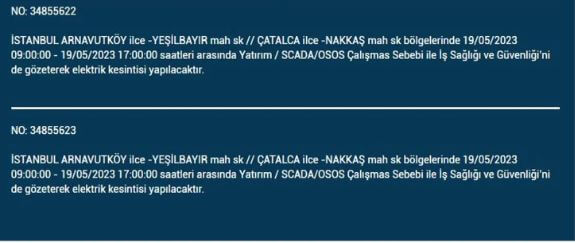 Elektrikler gidecek! Yarın İstanbul da elektrikler kesilecek mi? 19 Mayıs 2023 Cuma elektrik kesilecek ilçeler!