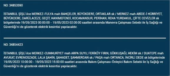 Elektrikler gidecek! Yarın İstanbul da elektrikler kesilecek mi? 19 Mayıs 2023 Cuma elektrik kesilecek ilçeler!