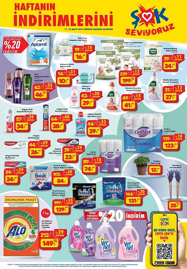 ŞOK’ta bebek bakım örtüsü 35 TL’ye, çamaşır deterjanı 41,90 TL’ye, çamaşır yumuşatıcısı 27,90 TL’ye düştü!