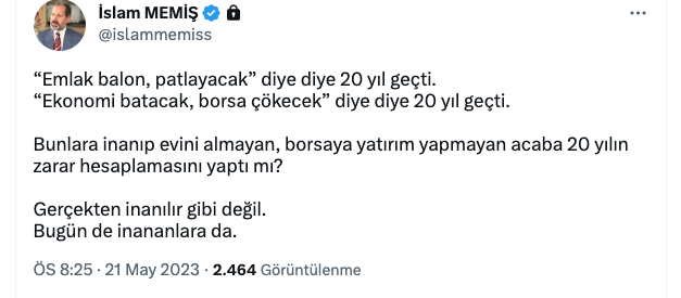 İslam Memiş ten sert uyarı: “Ekonomi batacak, borsa çökecek...”
