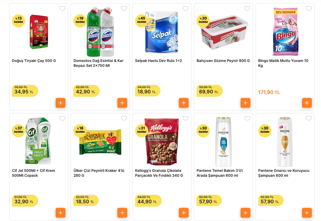 Migros Sanal Market te dev indirim! Çay 34,95 TL ye,  Süzme peynir 69,90 TL ye, margarin 8,50 TL ye düştü