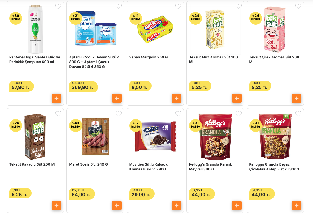 Migros Sanal Market te dev indirim! Çay 34,95 TL ye,  Süzme peynir 69,90 TL ye, margarin 8,50 TL ye düştü