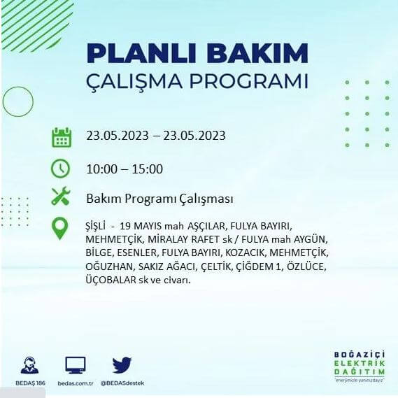 Yarın elektrik kesintisi yaşanacak mı? İşte 22 Mayıs 2023 elektrik kesintisi yaşanacak ilçeler! 