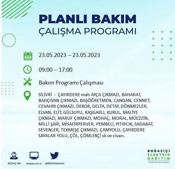 Yarın elektrik kesintisi yaşanacak mı? İşte 22 Mayıs 2023 elektrik kesintisi yaşanacak ilçeler! 