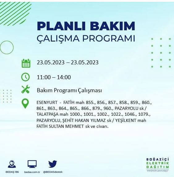 Yarın elektrik kesintisi yaşanacak mı? İşte 22 Mayıs 2023 elektrik kesintisi yaşanacak ilçeler! 