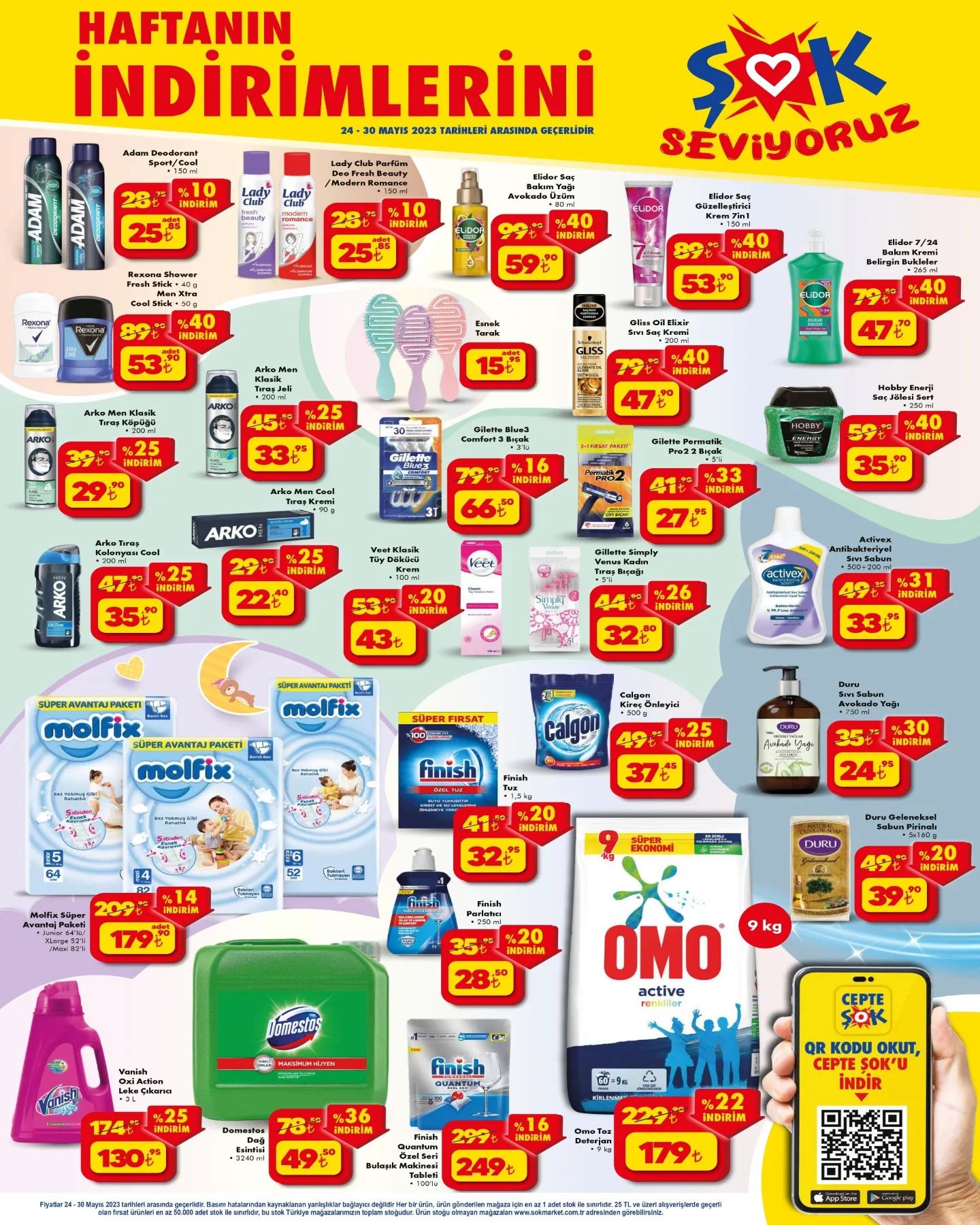 Şok marketten 7 sayfalık indirimli aktüel ürünler kataloğu; 24 Mayıs Çarşamba günü raflarda olacak