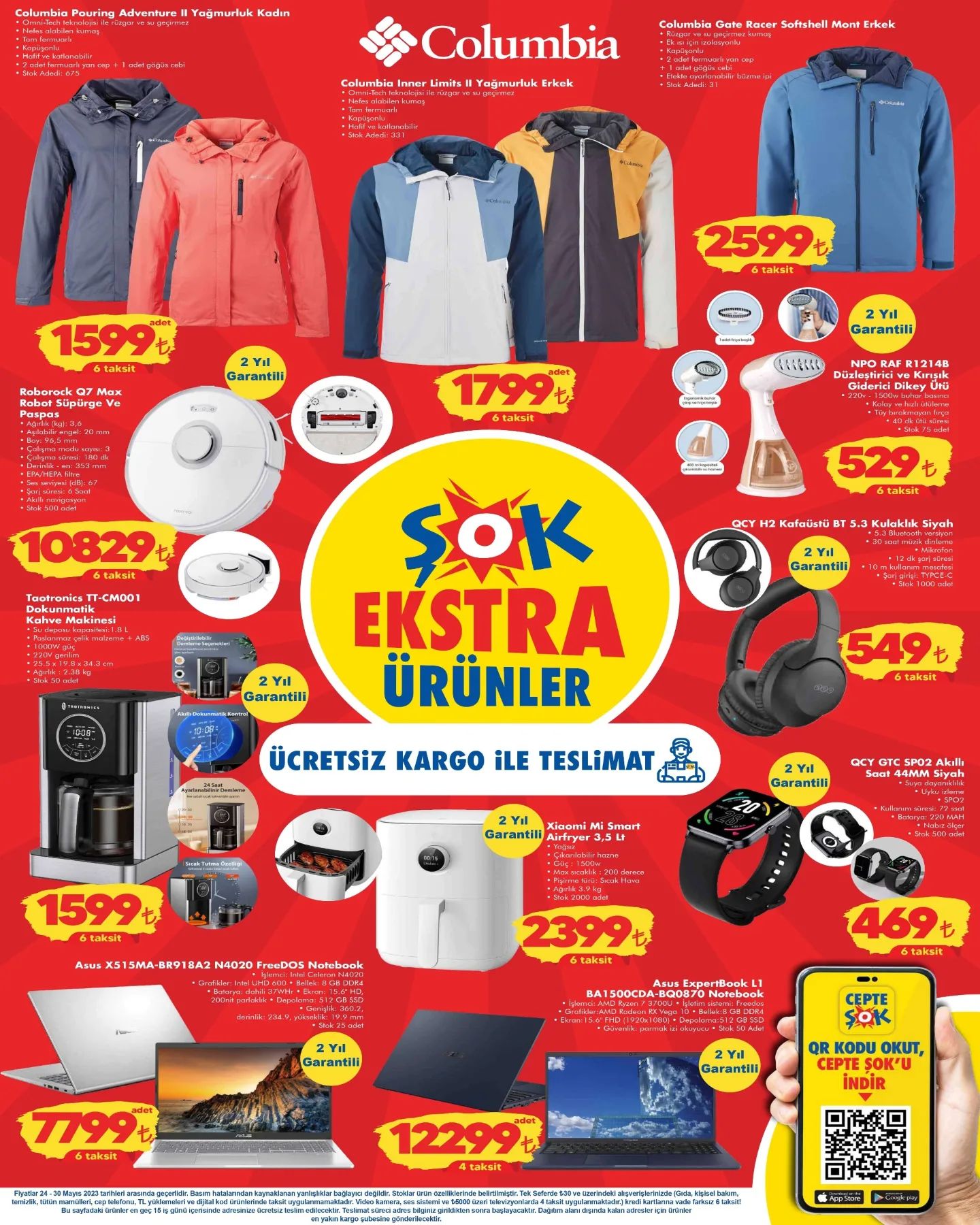 Şok marketten 7 sayfalık indirimli aktüel ürünler kataloğu; 24 Mayıs Çarşamba günü raflarda olacak