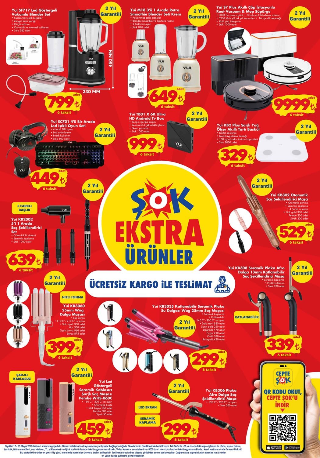 ŞOK’ta vakumlu blender seti 800 TL’ye, mop süpürge 10 bin TL’ye, saç maşası 300 TL’ye düştü!