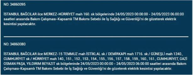 Elektrikler kesintisi! Bugün elektrikler kesilecek mi? İşte 24 Mayıs 2023 elektrik kesintisi yaşanacak ilçeler!