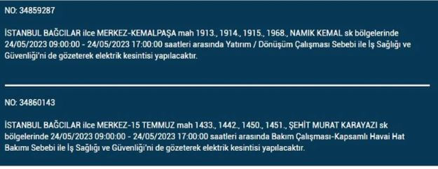 Elektrikler kesintisi! Bugün elektrikler kesilecek mi? İşte 24 Mayıs 2023 elektrik kesintisi yaşanacak ilçeler!