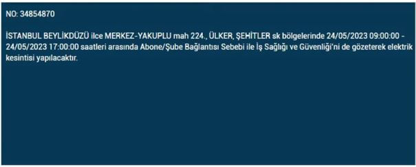 Elektrikler kesintisi! Bugün elektrikler kesilecek mi? İşte 24 Mayıs 2023 elektrik kesintisi yaşanacak ilçeler!