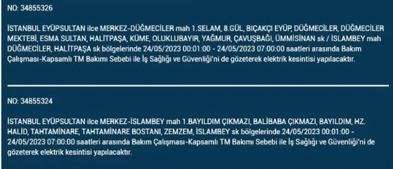 Elektrikler kesintisi! Bugün elektrikler kesilecek mi? İşte 24 Mayıs 2023 elektrik kesintisi yaşanacak ilçeler!