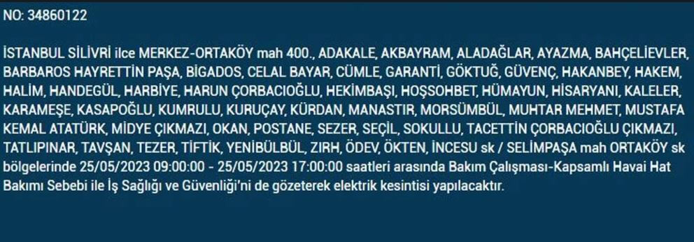 Bugün nerede elektrikler kesilecek? İşte 25 Mayıs 2023 elektrik kesintisi yaşanacak ilçeler!