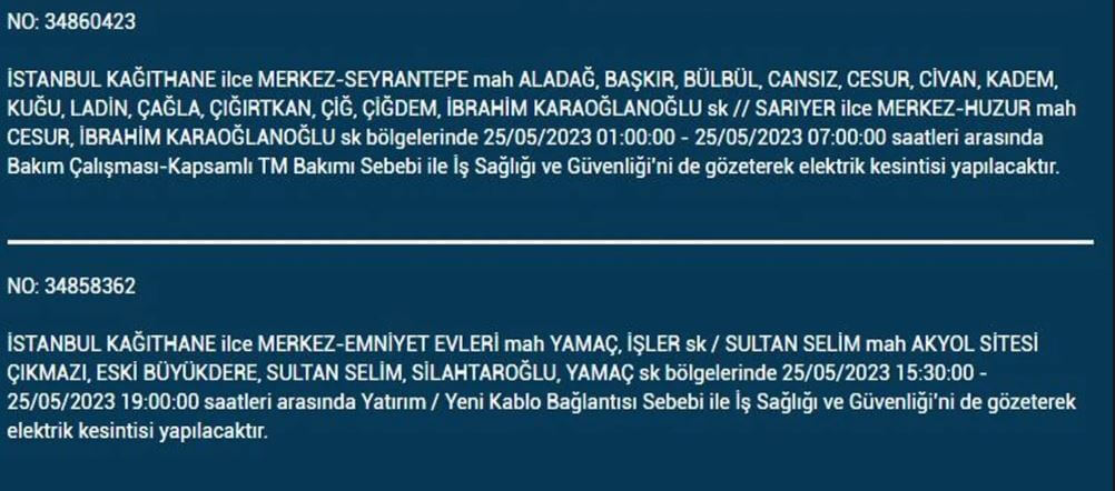 Bugün nerede elektrikler kesilecek? İşte 25 Mayıs 2023 elektrik kesintisi yaşanacak ilçeler!
