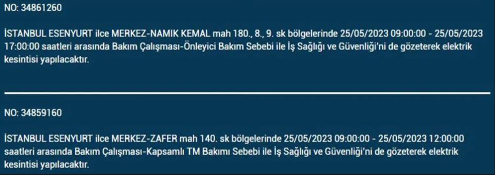 Bugün nerede elektrikler kesilecek? İşte 25 Mayıs 2023 elektrik kesintisi yaşanacak ilçeler!