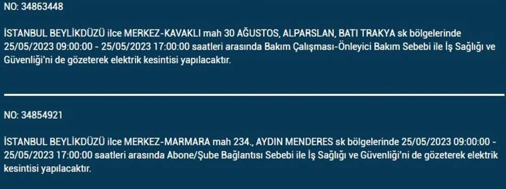 Bugün nerede elektrikler kesilecek? İşte 25 Mayıs 2023 elektrik kesintisi yaşanacak ilçeler!